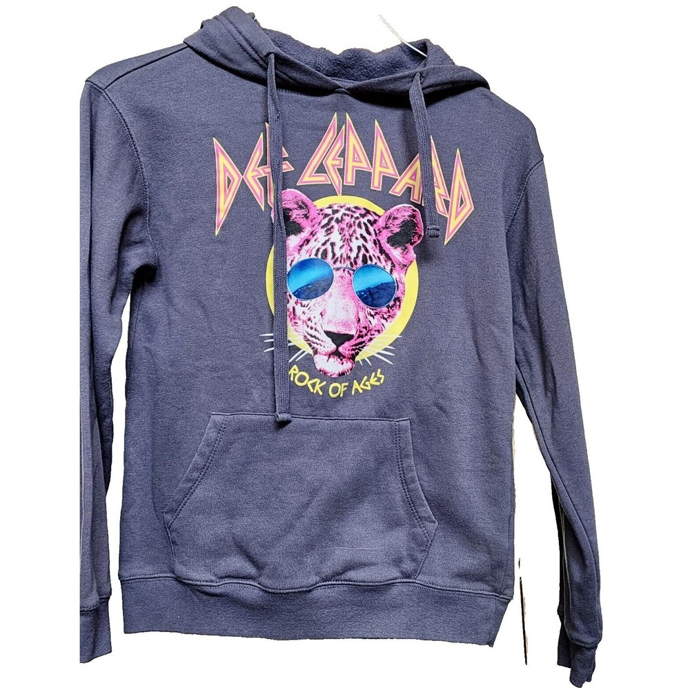 Def Leppard Gray Hoodie Size XS Pullover Rock Band Music 2021